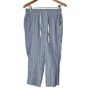Land N Sea Womens Crop Pants Size S Blue Coastal Minimalist Resort Wear Nautical